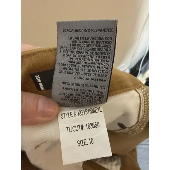 Kut From The Kloth High Rise Meg Fab Ab Wide Leg Corduroy Pants Size 10 Brown - Picture 4 of 8